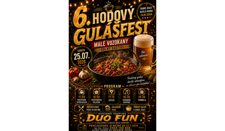 6. HODOVÝ GULÁŠFEST MALÉ VOZOKANY