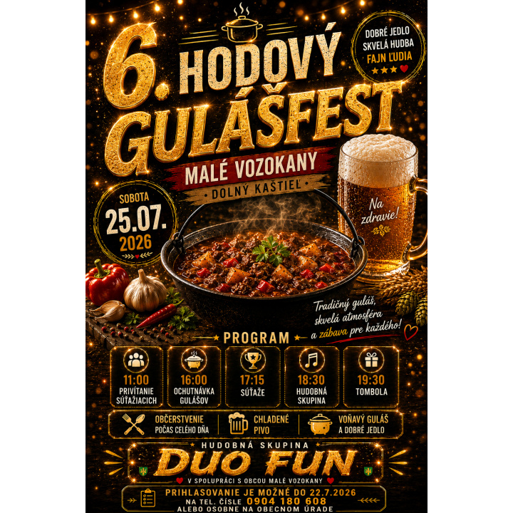 6. HODOVÝ GULÁŠFEST MALÉ VOZOKANY