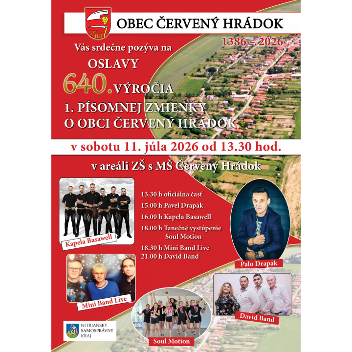 640. výročia 1. písomnej zmienky o obci Červený Hrádok